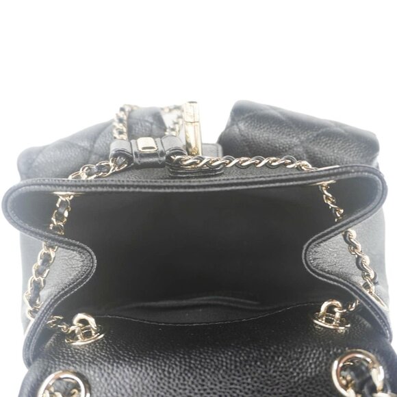 Chanel  Duma Pockets Small Quilted Caviar Leather Drawstring Backpack Black - Picture 11 of 14